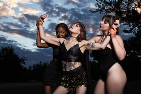 Image of Saturn, Birdie and Kody during a spooky shoot