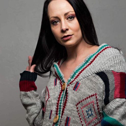 Image of Lucy Greene in a comfy sweater