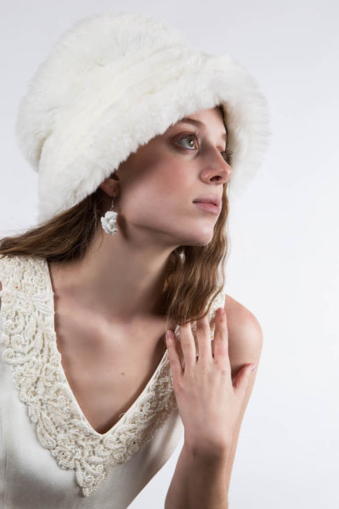 Image of Courtney Coward with furry hat