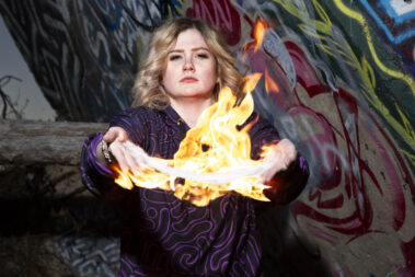 Molly tosses the flames forward Oklahoma portrait session photographer